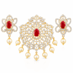 22k Gold Pendant Set Diamond Studded for Girls/Women-SSJGKN04