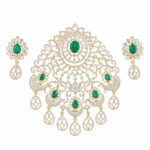 22k Gold Pendant Set Diamond Studded for Girls/Women-SSJGKN05