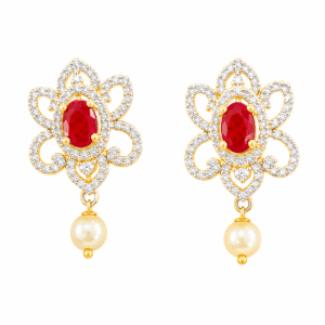 22k Gold Pendant Set Diamond Studded for Girls/Women-SSJGKN04 - Image 3