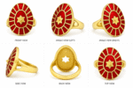 22k Hallmarked Gold Brahma Kumaris Meenakari Handwork Symbol Ring| Sai Jewellers-BKGR1 - Image 3