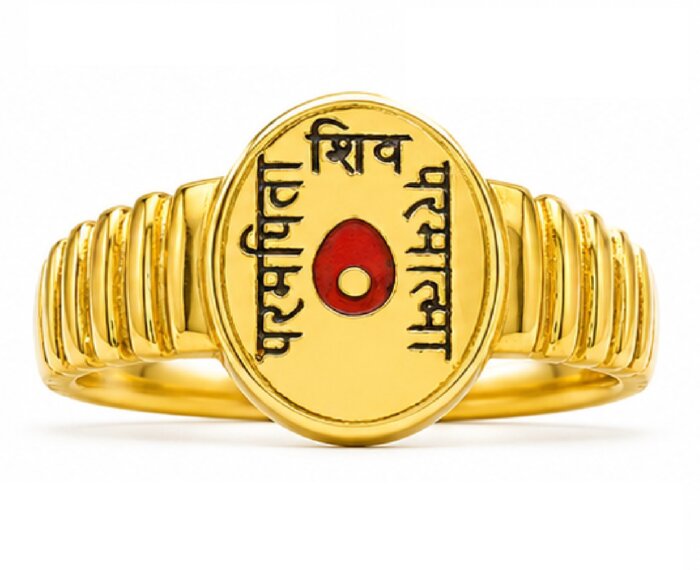 22k Hallmarked Gold Baba – Parampita Shiv Parmatma Ring Design | Sai Jewellers-BKGR23 - Image 1