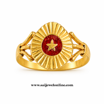 Brahma Kumaris 22k Hallmarked Gold Ring- 2.990gm | Spiritual Soul Star Ring-BKGR19