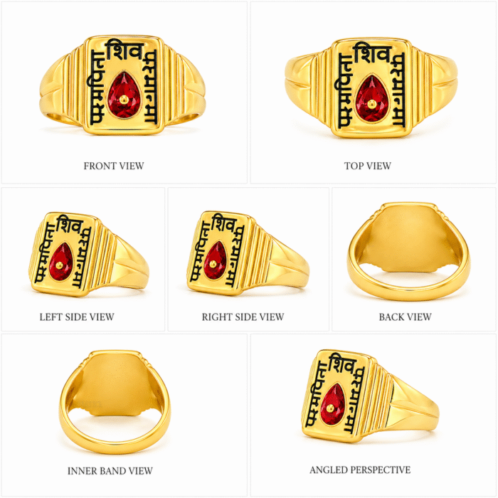 22k Hallmarked Parampita Shiv Parmatma Gold Ring | Sai Jewellers -BKGR13 - Image 3