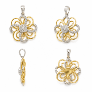 18K Hallmarked Gold Flower Pendant IGI Certified Diamonds 0.46 ct (H‑I Color, SI Clarity) | Sai Jewellers - Image 4