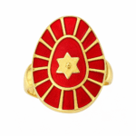 22k Hallmarked Gold Brahma Kumaris Ring – Meenakari Handwork Divine Symbol | Sai Jewellers-BKGR1
