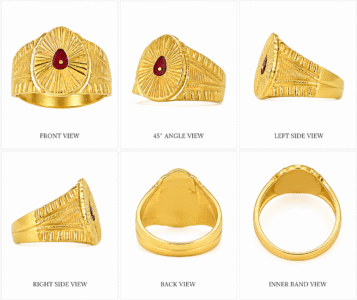 Brahma Kumaris 22k Hallmarked Gold Ring-7.500gm | Spiritual Jewellery -BKGR6 - Image 3