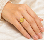 22k Hallmarked Brahma Kumaris Light weight Gold Ring – White Stone Symbol | Sai Jewellers-BKGR7 - Image 2
