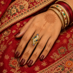 22K Hallmarked Gold Rajasthani Ring – Traditional Floral Design with Colorful Gemstones | Sai Jewellers-SSJGRR3 - Image 2