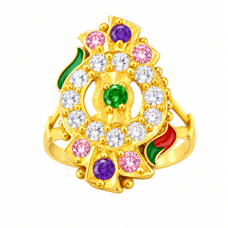 22K Hallmarked Gold Rajasthani Ring