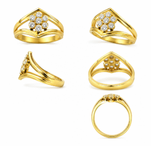 22K Hallmarked Gold Rajasthani Ring – Elegant Floral Design with Glittering Stones | Sai Jewellers-SSJGRR7 - Image 3