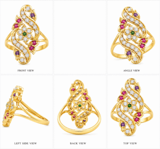 22K Hallmarked Gold Rajasthani Ring – Elegant Multi‑Color Stone Design (4.590 gm) | Sai Jewellers-SSJGRR10 - Image 3