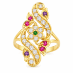 22K Hallmarked Gold Rajasthani Ring – Elegant Multi‑Color Stone Design (4.590 gm) | Sai Jewellers-SSJGRR10