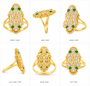 22K Hallmarked Gold Rajasthani Ring – Multi‑Color Stone Design | Sai Jewellers-SSJGRR11 - Image 2