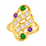 22K Hallmarked Gold Rajasthani Ring – Ornate Multicolor Stone Design | Sai Jewellers-SSJGRR12