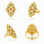 22K Hallmarked Gold Rajasthani Ring – Traditional Design with Colorful Stones | Sai Jewellers-SSJGRR1 - Image 4