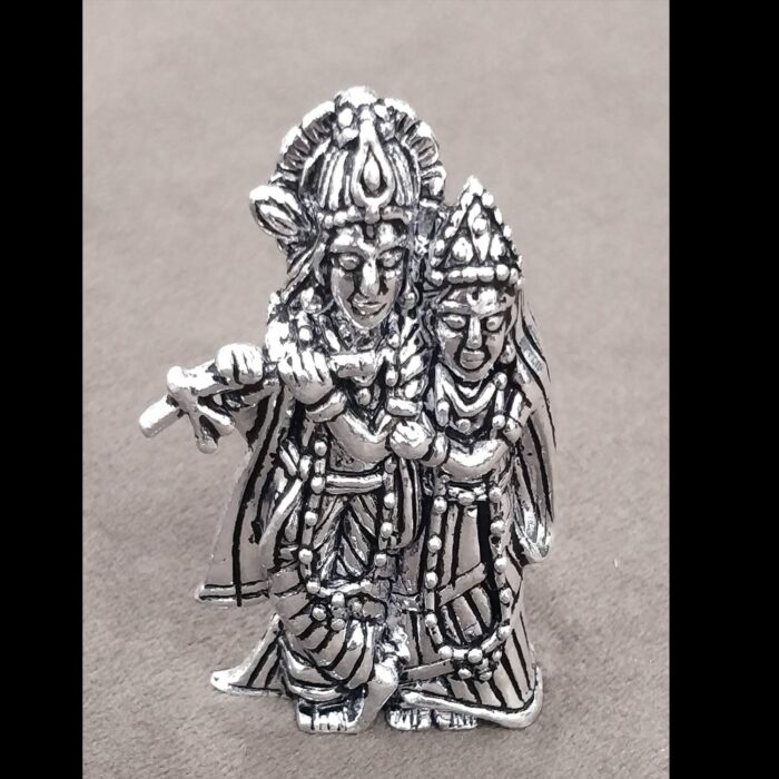 gl13 Silver Radha Krishna Idol Diwali Collection - Image 1