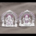 Silver Lakshmi Ganesh ji with Stone Studded Idol Diwali Collection