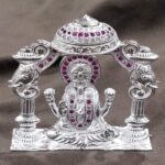 Silver Lakshmi ji with Stone Studded Idol Diwali Collection