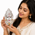925 Hallmarked Silver Laxmi Face – Lightweight 63.3 gm (5.02 inch Height) | Sai Jewellers - Image 3
