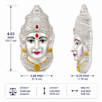 925 Hallmarked Silver Laxmi Face – Lightweight 51.490 gm (4.02 inch Height) | Sai Jewellers - Image 3