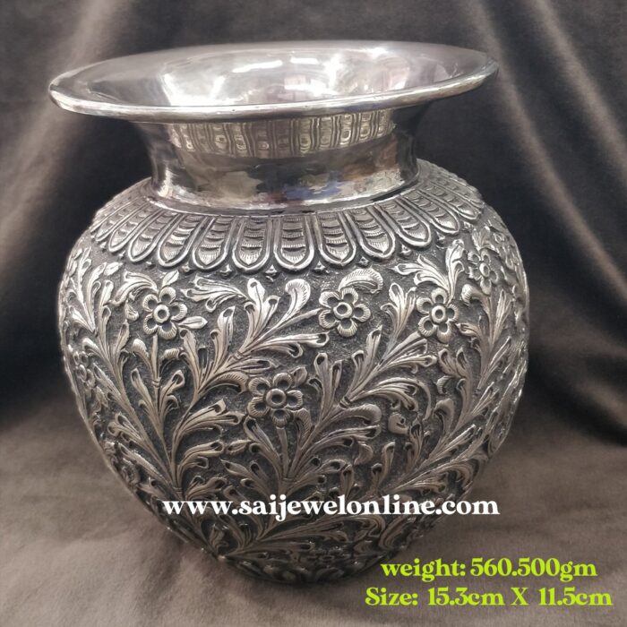 Silver Antique Hand Carved Kalasha / Lota - Image 1