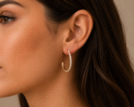 18K Hallmarked Gold Diamond Bali Earrings – IGI Certified Natural Diamonds (3.900 gm, 0.42 ct) - Image 2