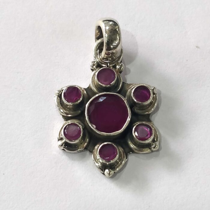 ps12 Oxidized 925 Sterling Silver Stone Studded Pendant | Silver Pendant | Gift for Girl Friend | Stone Studded - Image 1