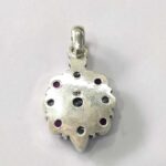 Oxidized 925 Sterling  Silver Stone Studded Pendant | Silver Pendant | Gift for Girl Friend | Red White Stone Studded - Image 3