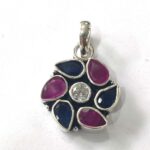 Oxidized 925 Sterling  Silver Stone Studded Pendant | Silver Pendant | Gift for Girl Friend |  Stone Studded