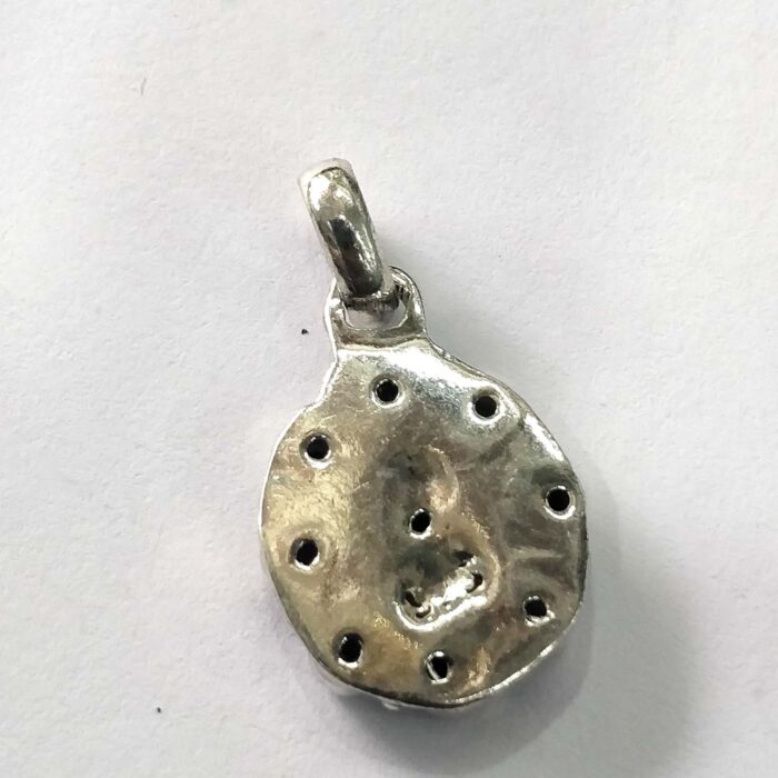 Oxidized 925 Sterling  Silver Stone Studded Pendant | Silver Pendant | Gift for Girl Friend | Red White Stone Studded - Image 3