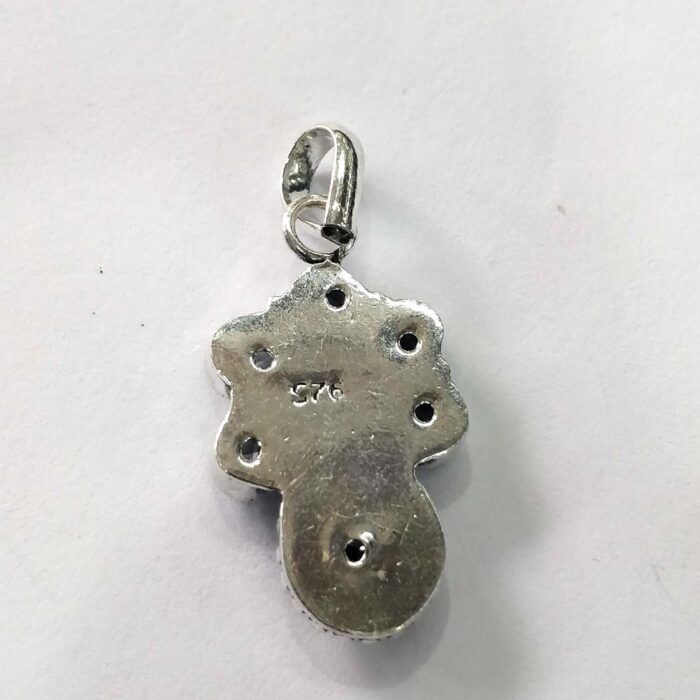 Oxidized 925 Sterling  Silver Stone Studded Pendant | Silver Pendant | Gift for Girl Friend | White Stone Studded - Image 3