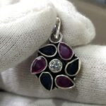 Oxidized 925 Sterling  Silver Stone Studded Pendant | Silver Pendant | Gift for Girl Friend |  Stone Studded - Image 2