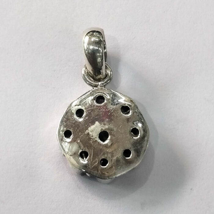 Oxidized 925 Sterling  Silver Stone Studded Pendant | Silver Pendant | Gift for Girl Friend | White Stone Studded (Copy) - Image 3