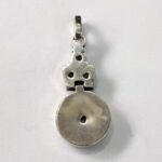 Oxidized 925 Sterling  Silver Coin & Stone Studded Pendant | Silver Pendant | Gift for Girl Friend | White Stone Studded - Image 3