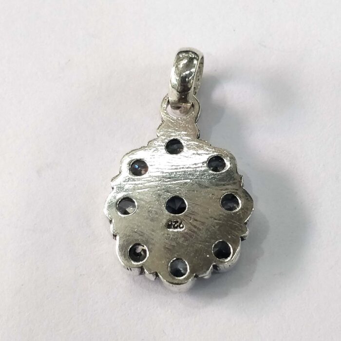 ps52 Oxidized 925 Sterling  Silver Stone Studded Pendant | Silver Pendant | Gift for Girl Friend | Red Green  Stone Studded - Image 3
