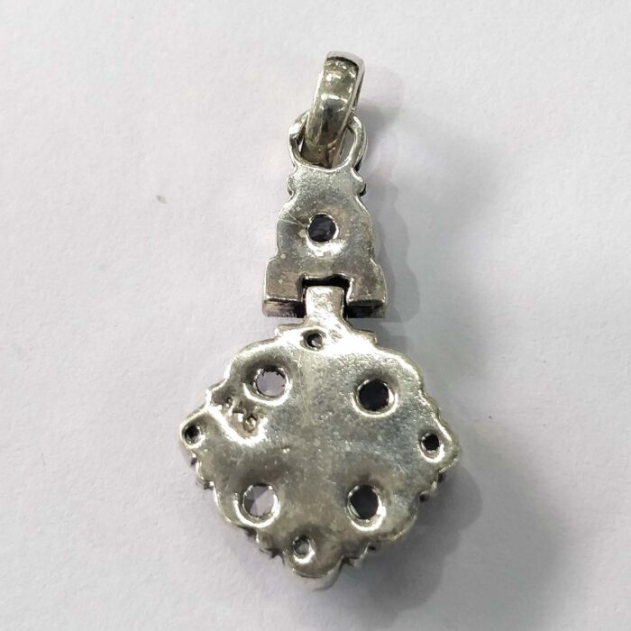 Oxidized 925 Sterling  Silver Stone Studded Pendant | Silver Pendant | Gift for Girl Friend | White Stone Studded (Copy) - Image 3