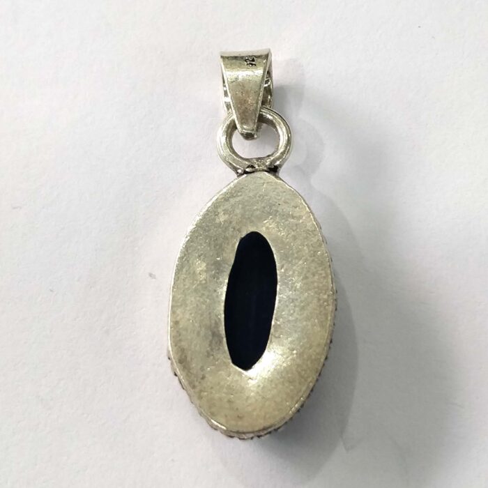 Oxidized 925 Sterling  Silver Blue Citrine Stone Studded Pendant | Silver Pendant | Gift for Girl Friend | Blue Citrine Studded - Image 3