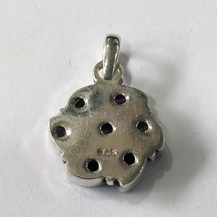 Oxidized 925 Sterling  Silver Stone Studded Pendant | Silver Pendant | Gift for Girl Friend |  Stone Studded - Image 3