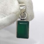 Oxidized 925 Sterling  Silver Green Onex Studded Pendant | Silver Pendant | Gift for Girl Friend | Green Onex  Stone Studded
