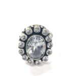 Oxidized 925 Sterling Silver Women Ring Adjustable | Silver Rings | Gift for Girl Friend | Stone Studded - Image 2