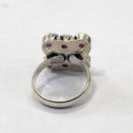 Oxidized 925 Sterling Silver Women Ring Adjustable | Silver Rings | Gift for Girl Friend | Red Stone Studded - Image 3
