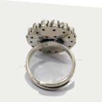 Oxidized 925 Sterling  Silver Women Ring Adjustable | Silver Rings | Gift for Girl Friend | Stone Studded - Image 3