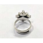 Oxidized 925 Sterling  Silver Women Ring Adjustable | Silver Rings | Gift for Girl Friend |  White Stone Studded - Image 3