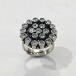 Oxidized 925 Sterling  Silver Women Ring Adjustable | Silver Rings | Gift for Girl Friend | Stone Studded