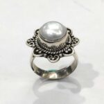 Oxidized 925 Sterling  Silver Women Ring Adjustable | Silver Rings | Gift for Wife | Stone Studded