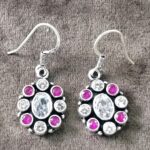925 Silver Beautiful Hook Cut Stone Earrings | Silver Earrings | Best for Girls | Hangings in Silver