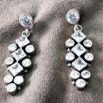 925 Silver Beautiful White Cut Stone Earrings | Silver Earrings | Best for Girls | Hangings in Silver