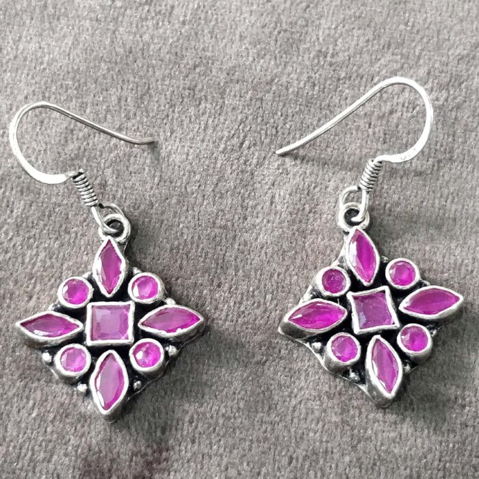 925 Silver Beautiful Hook Earrings | Silver Earrings | Best for Girls | Hangings in Silver - Image 1