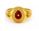 22k Hallmarked Gold Brahma Kumaris Ring with Red Meenakari – Om Shanti Spiritual Jewelry | Sai Jewellers -BKGR017 - Image 7