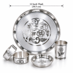 925 Hallmarked Silver Thali Set – 1100 gm Pure Silver (92.50% Purity) | Sai Jewellers-BKSBB01 - Image 2
